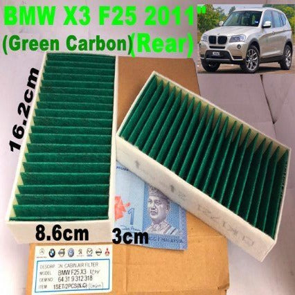 Air Filter BMW X3 2011 (Green Carbon & Rear)