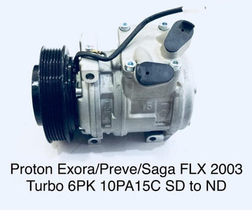 Compressor Proton Exora / Preve / Saga FLX SD To ND Turbo 6PK 10PA15C